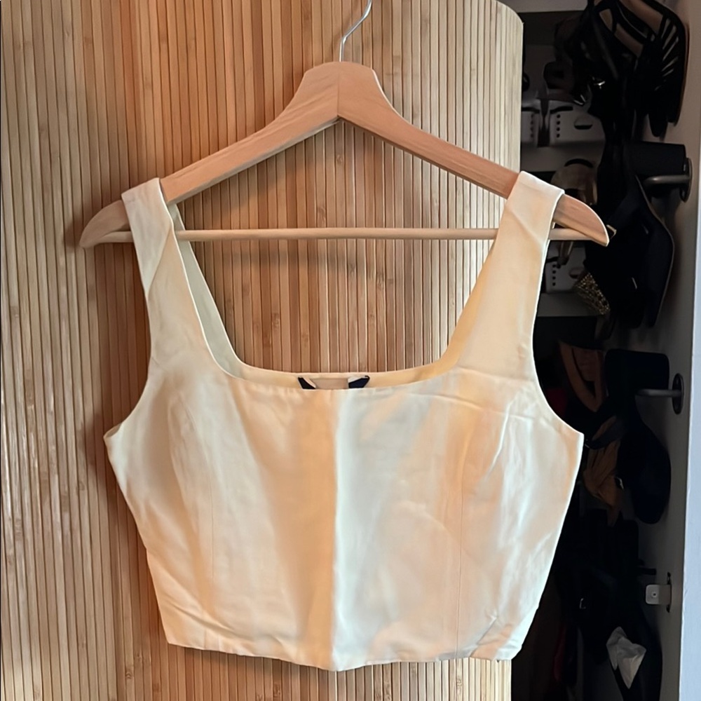 SHAINA MOTE 
Cream Top with Square Neckline